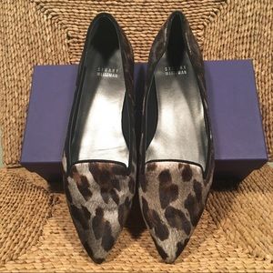 NIB Stuart Weitzman Leopard Print Pointy Toe Flats